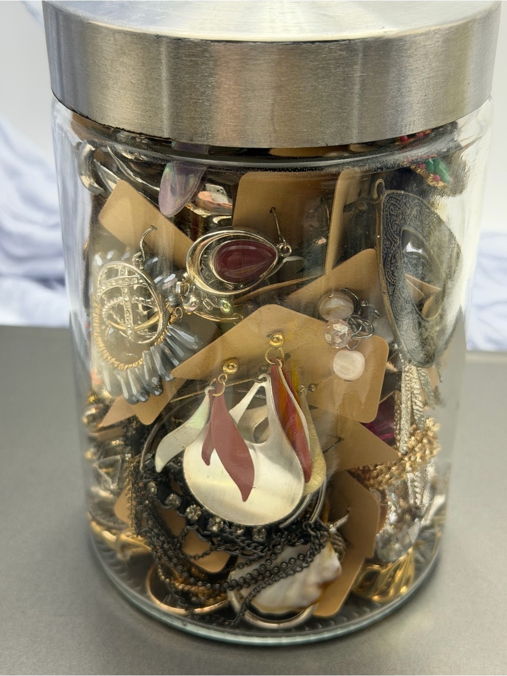 Medium Jar of Pierced  Earrings paired